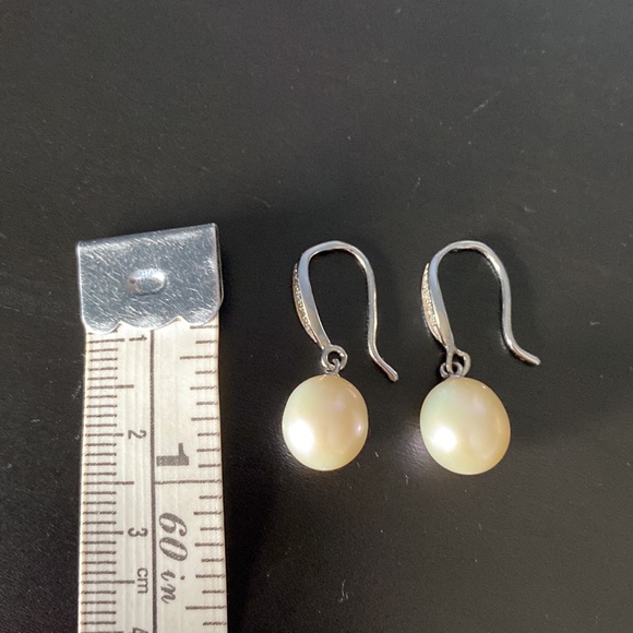 Pearl and .925 silver dangle earrings - Picture 3 of 3
